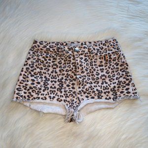 High-Waisted Leopard Print Shorts